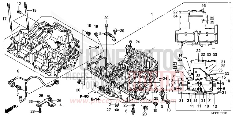 KURBELGEHAEUSE de CB1100 ABS GRAPHITE BLACK (NHB01) 2014